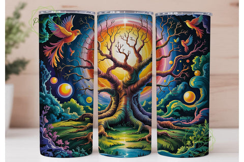 Mystical Tree of Life 20oz Tumbler Wrap Sublimation PixelChick 