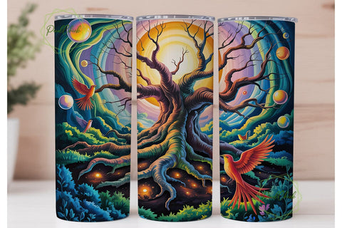 Mystical Tree of Life 20oz Tumbler Wrap Sublimation PixelChick 
