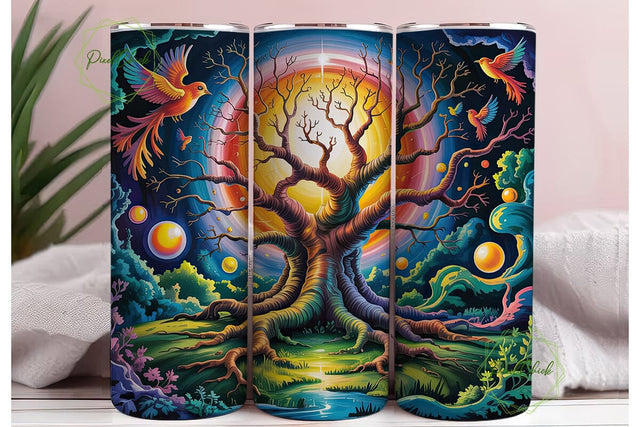 Mystical Tree of Life 20oz Tumbler Wrap Sublimation PixelChick 