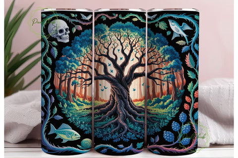 Mystical Tree of Life 20oz Tumbler Wrap Sublimation PixelChick 