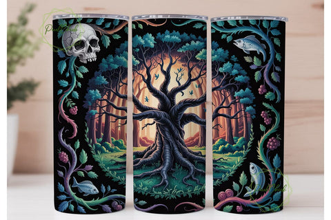 Mystical Tree of Life 20oz Tumbler Wrap Sublimation PixelChick 
