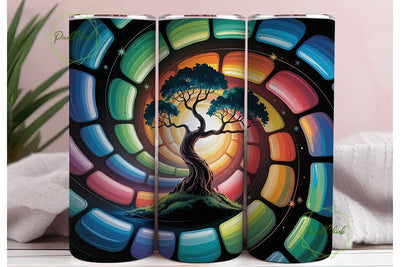 Mystical Tree Vortex 20oz Tumbler Wrap Sublimation PixelChick 