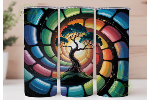 Mystical Tree Vortex 20oz Tumbler Wrap Sublimation PixelChick 