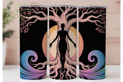 Mystical Tree Woman 20oz Tumbler Wrap Sublimation PixelChick 
