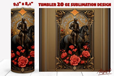 Mystical tumbler / Gothic tumbler / medieval gothic knight Sublimation Angelina Semenova 