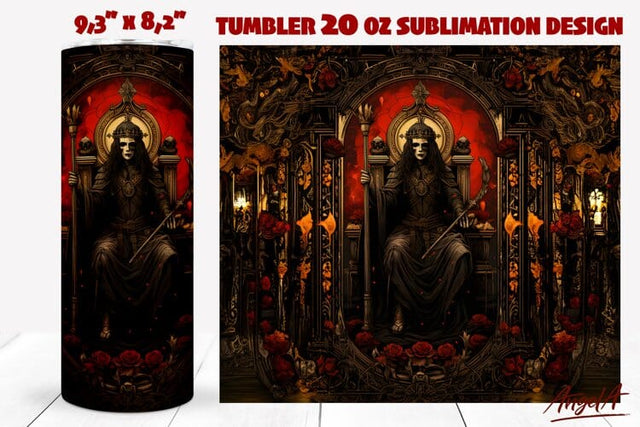 Mystical tumbler / Gothic tumbler wrap / king, vintage Sublimation Angelina Semenova 
