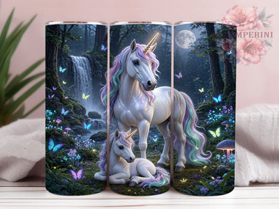 Mystical Unicorn Forest 20oz Tumbler, Unicorn Design, Fantasy Forest, Mystical Style, Whimsical Charm, Enchanted Theme, 20oz Wrap, Sublimation Tumbler Sublimation Li Zamperini 
