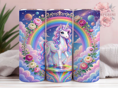Mystical Unicorn Rainbow 20oz Tumbler, Unicorn Design, Rainbow Theme, Mystical Style, Fantasy Motif, Whimsical Charm, 20oz Wrap, Sublimation Tumbler Sublimation Li Zamperini 