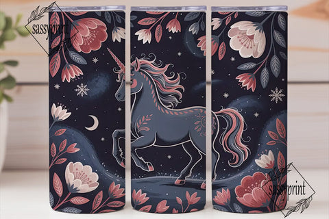 Mystical Unicorn Tumbler Wrap PNG Sublimation sassyprint 