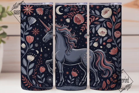 Mystical Unicorn Tumbler Wrap PNG Sublimation sassyprint 