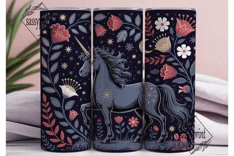 Mystical Unicorn Tumbler Wrap PNG Sublimation sassyprint 