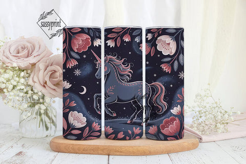 Mystical Unicorn Tumbler Wrap PNG Sublimation sassyprint 