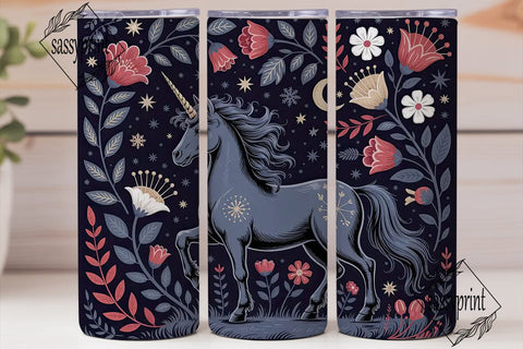 Mystical Unicorn Tumbler Wrap PNG Sublimation sassyprint 