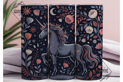 Mystical Unicorn Tumbler Wrap PNG Sublimation sassyprint 