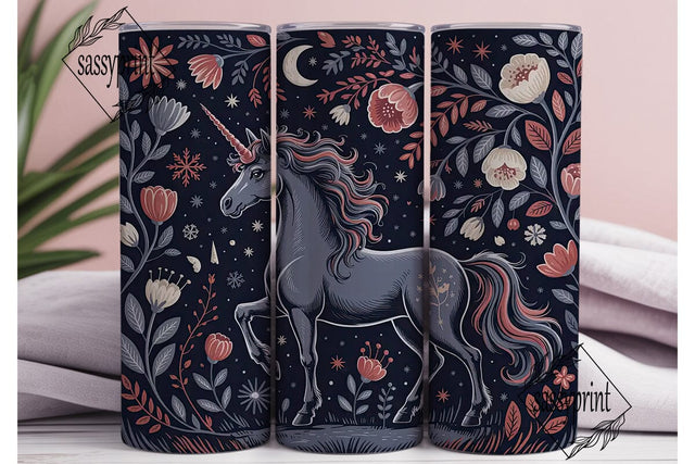 Mystical Unicorn Tumbler Wrap PNG Sublimation sassyprint 
