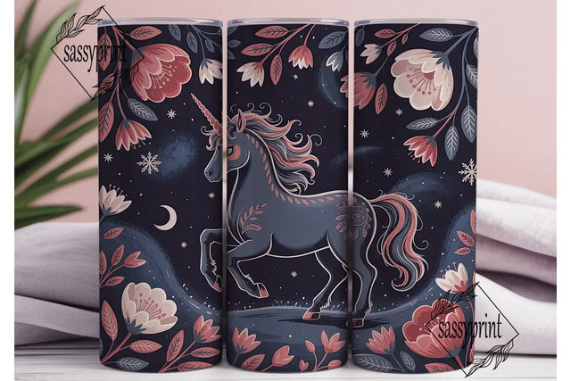 Mystical Unicorn Tumbler Wrap PNG Sublimation sassyprint 