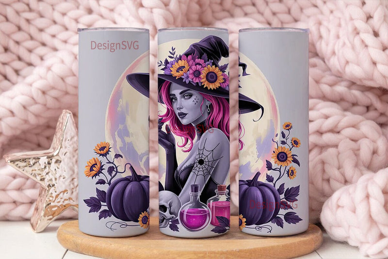 Mystical Witch 20oz Tumbler Wrap Sublimation DesignSVG 