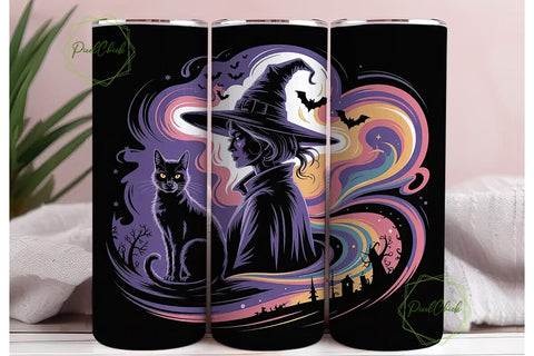 Mystical Witch 20oz Tumbler Wrap Sublimation PixelChick 