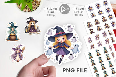 Mystical Witch Dolls Sticker Sublimation artnoy 