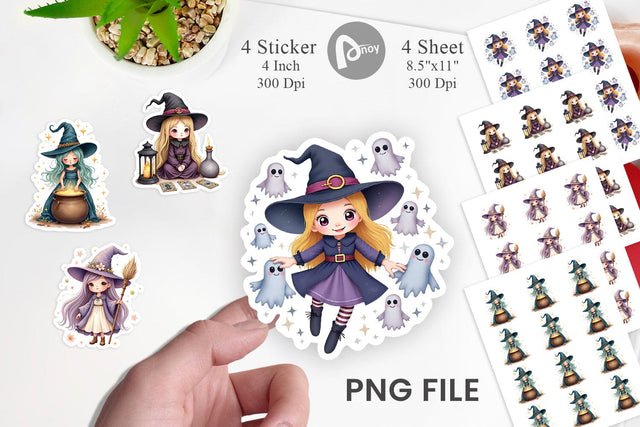 Mystical Witch Dolls Sticker Sublimation artnoy 
