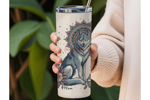 Mystical Wolf 20oz Tumbler Wrap Sublimation DesignSVG 