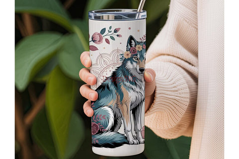 Mystical Wolf 20oz Tumbler Wrap Sublimation DesignSVG 