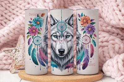 Mystical Wolf 20oz Tumbler Wrap Sublimation DesignSVG 