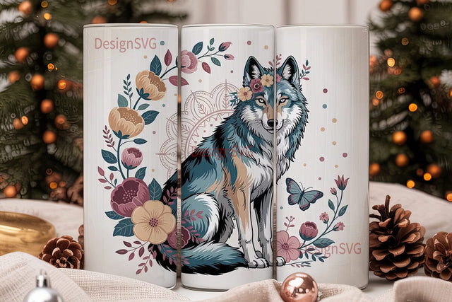Mystical Wolf 20oz Tumbler Wrap Sublimation DesignSVG 