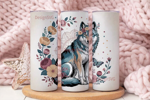 Mystical Wolf 20oz Tumbler Wrap Sublimation DesignSVG 