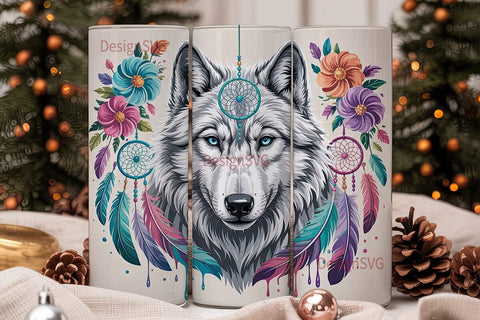 Mystical Wolf 20oz Tumbler Wrap Sublimation DesignSVG 