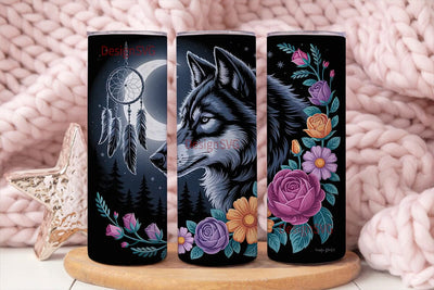 Mystical Wolf 20oz Tumbler Wrap Sublimation DesignSVG 
