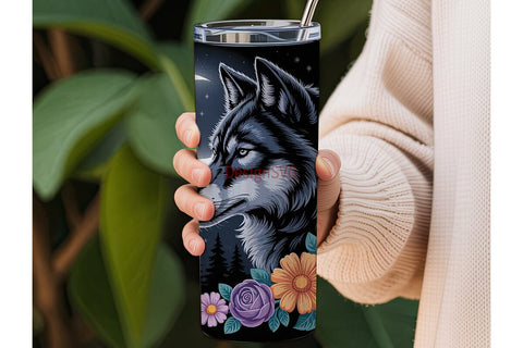 Mystical Wolf 20oz Tumbler Wrap Sublimation DesignSVG 