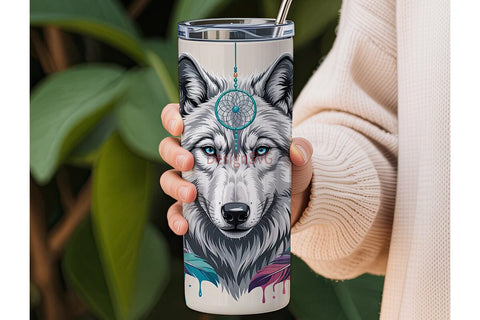 Mystical Wolf 20oz Tumbler Wrap Sublimation DesignSVG 