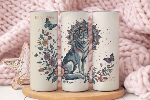Mystical Wolf 20oz Tumbler Wrap Sublimation DesignSVG 
