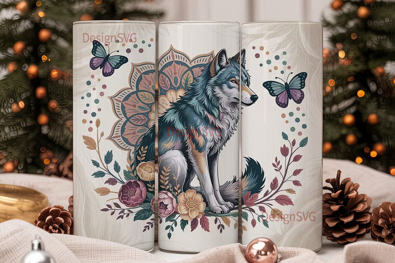 Mystical Wolf 20oz Tumbler Wrap Sublimation DesignSVG 