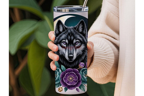 Mystical Wolf 20oz Tumbler Wrap Sublimation DesignSVG 