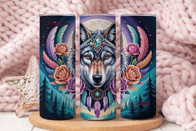 Mystical Wolf 20oz Tumbler Wrap Sublimation DesignSVG 