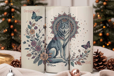 Mystical Wolf 20oz Tumbler Wrap Sublimation DesignSVG 