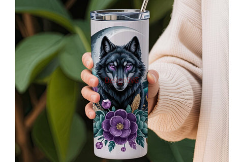 Mystical Wolf 20oz Tumbler Wrap Sublimation DesignSVG 