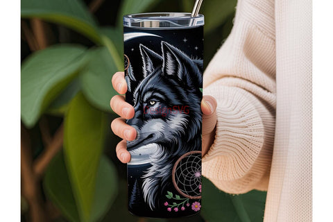 Mystical Wolf 20oz Tumbler Wrap Sublimation DesignSVG 