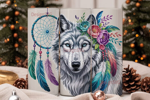 Mystical Wolf 20oz Tumbler Wrap Sublimation DesignSVG 