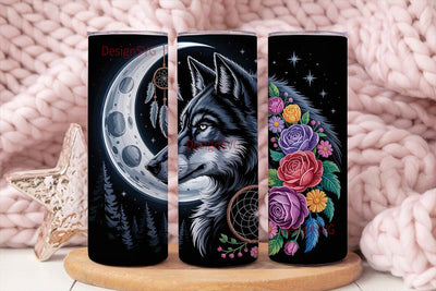 Mystical Wolf 20oz Tumbler Wrap Sublimation DesignSVG 