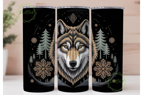 Mystical Wolf 20oz Tumbler Wrap Sublimation PixelChick 