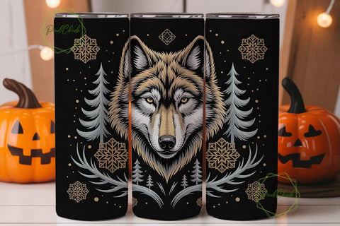 Mystical Wolf 20oz Tumbler Wrap Sublimation PixelChick 