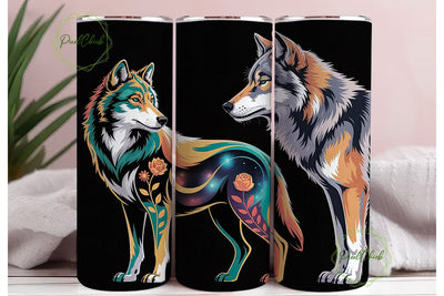 Mystical Wolf 20oz Tumbler Wrap Sublimation PixelChick 