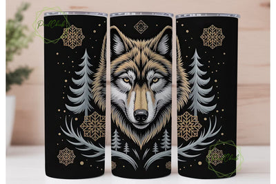 Mystical Wolf 20oz Tumbler Wrap Sublimation PixelChick 