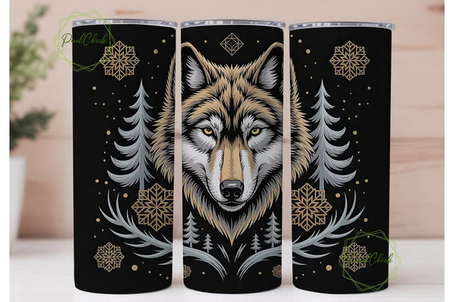 Mystical Wolf 20oz Tumbler Wrap Sublimation PixelChick 