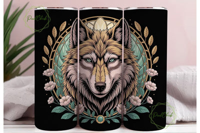 Mystical Wolf 20oz Tumbler Wrap Sublimation PixelChick 