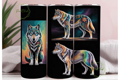 Mystical Wolf 20oz Tumbler Wrap Sublimation PixelChick 