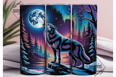 Mystical Wolf 20oz Tumbler Wrap Sublimation sassyprint 